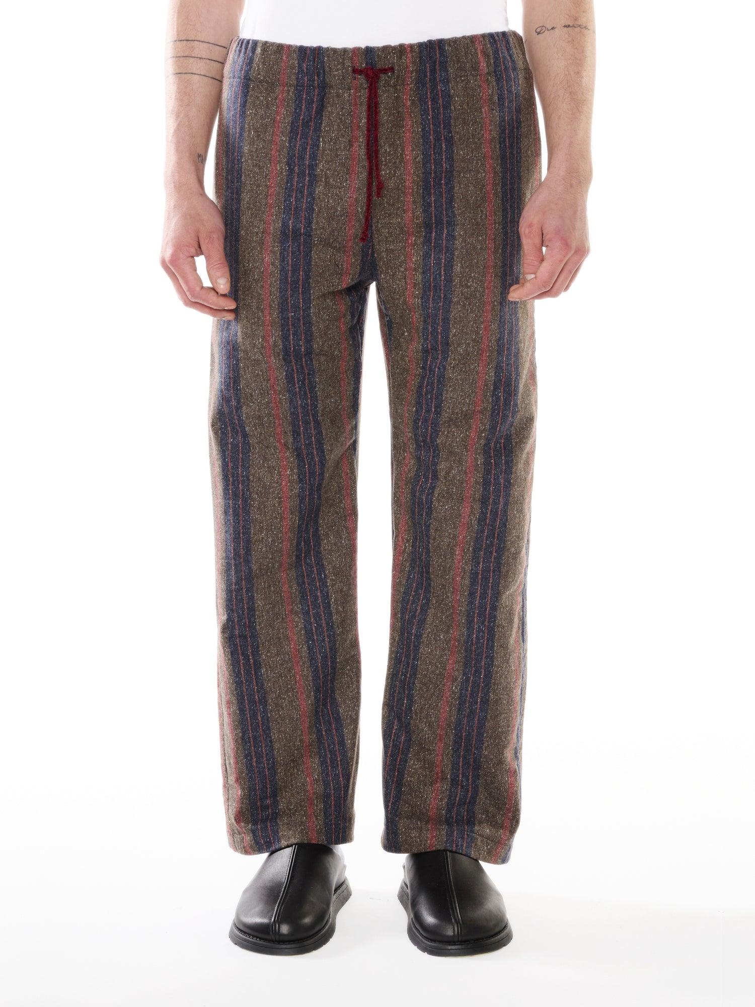 PANTALONE IN DENIM MISTO COTONE LANA RIGATO