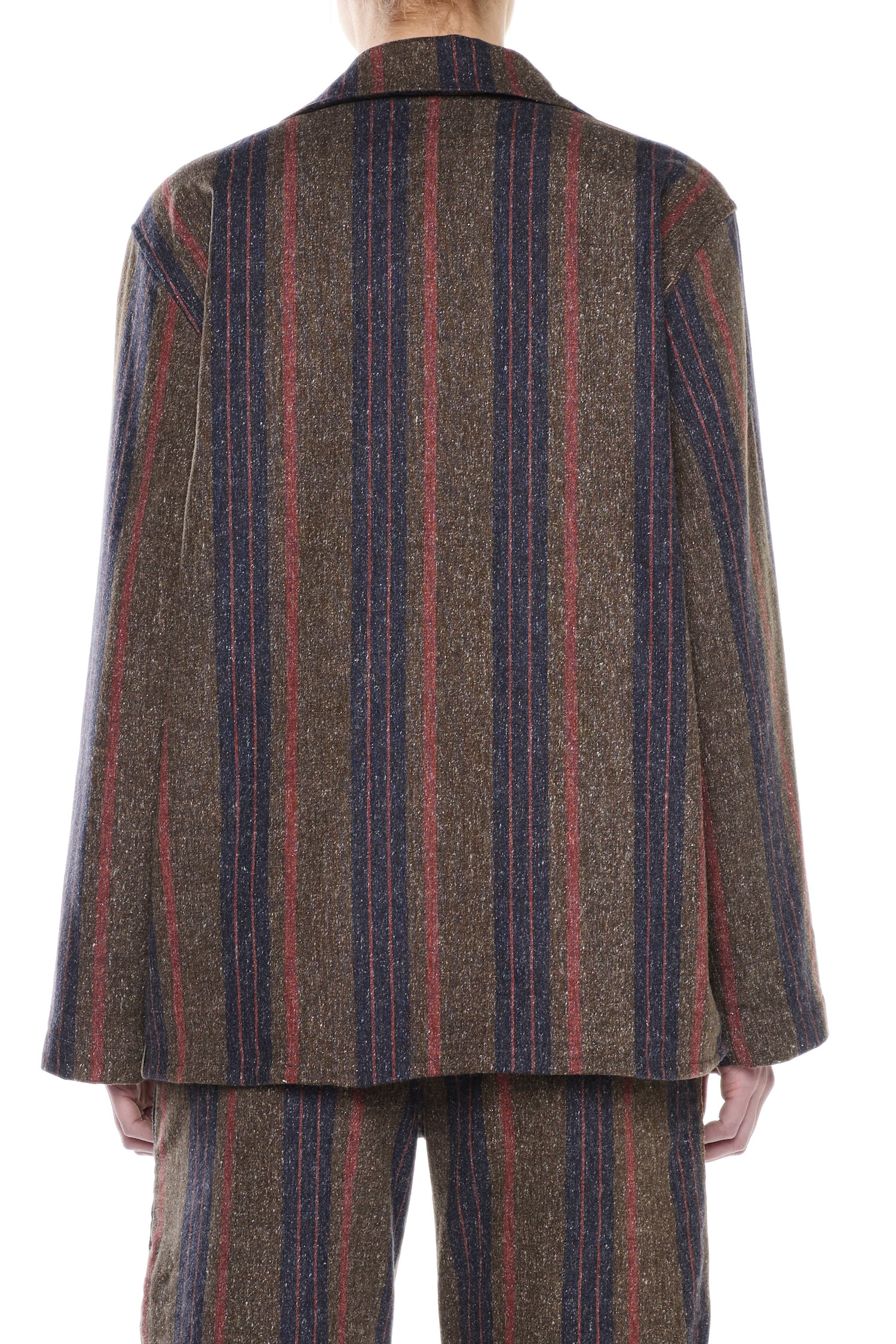 OVERSHIRT IN DENIM MISTO COTONE LANA RIGATO