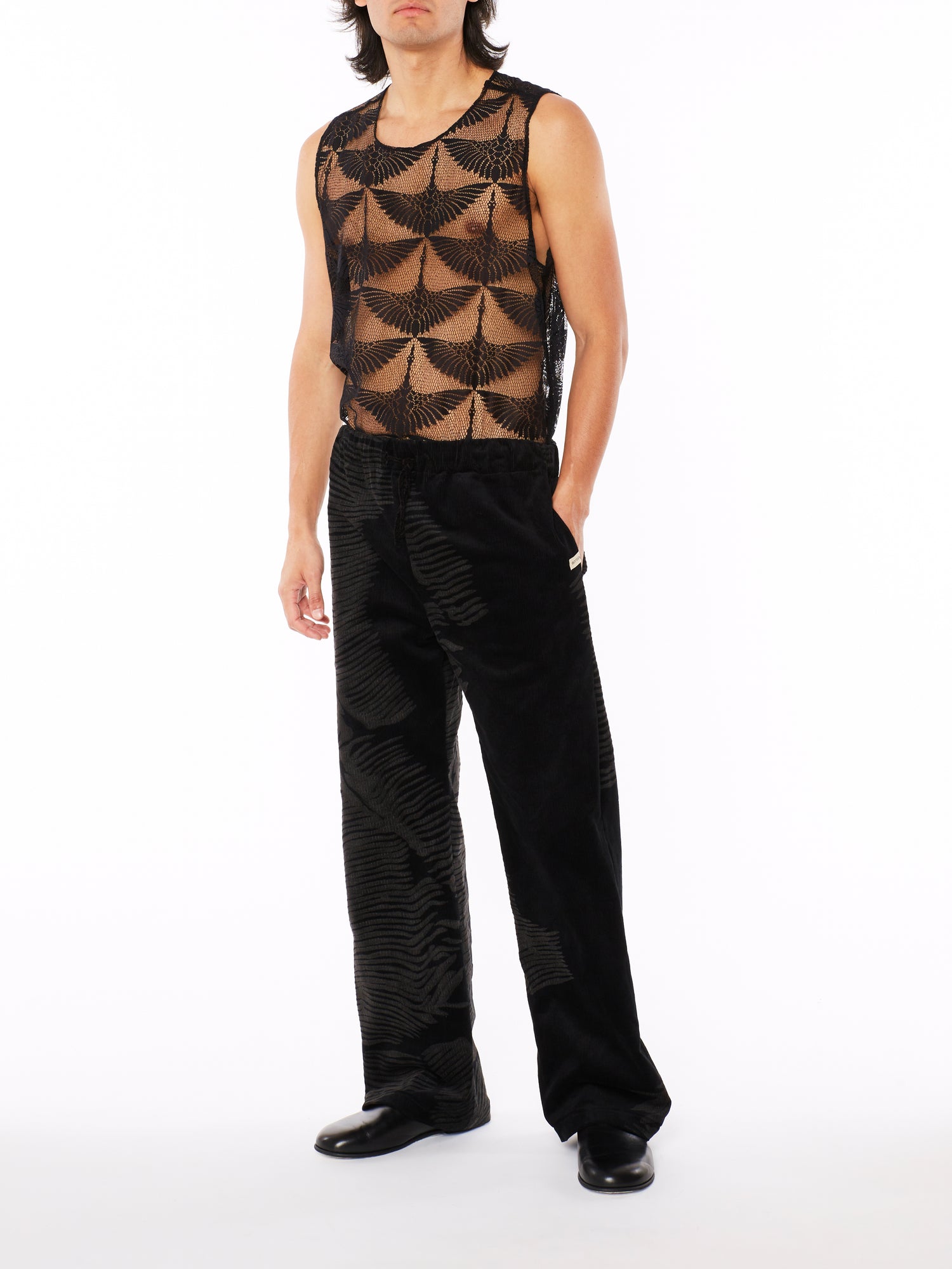 Pantalone in Velluto Nero