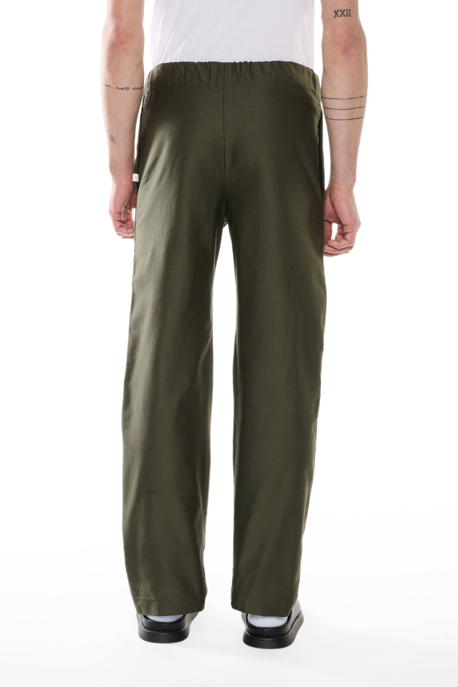 PANTALONE IN TWILL VERDE