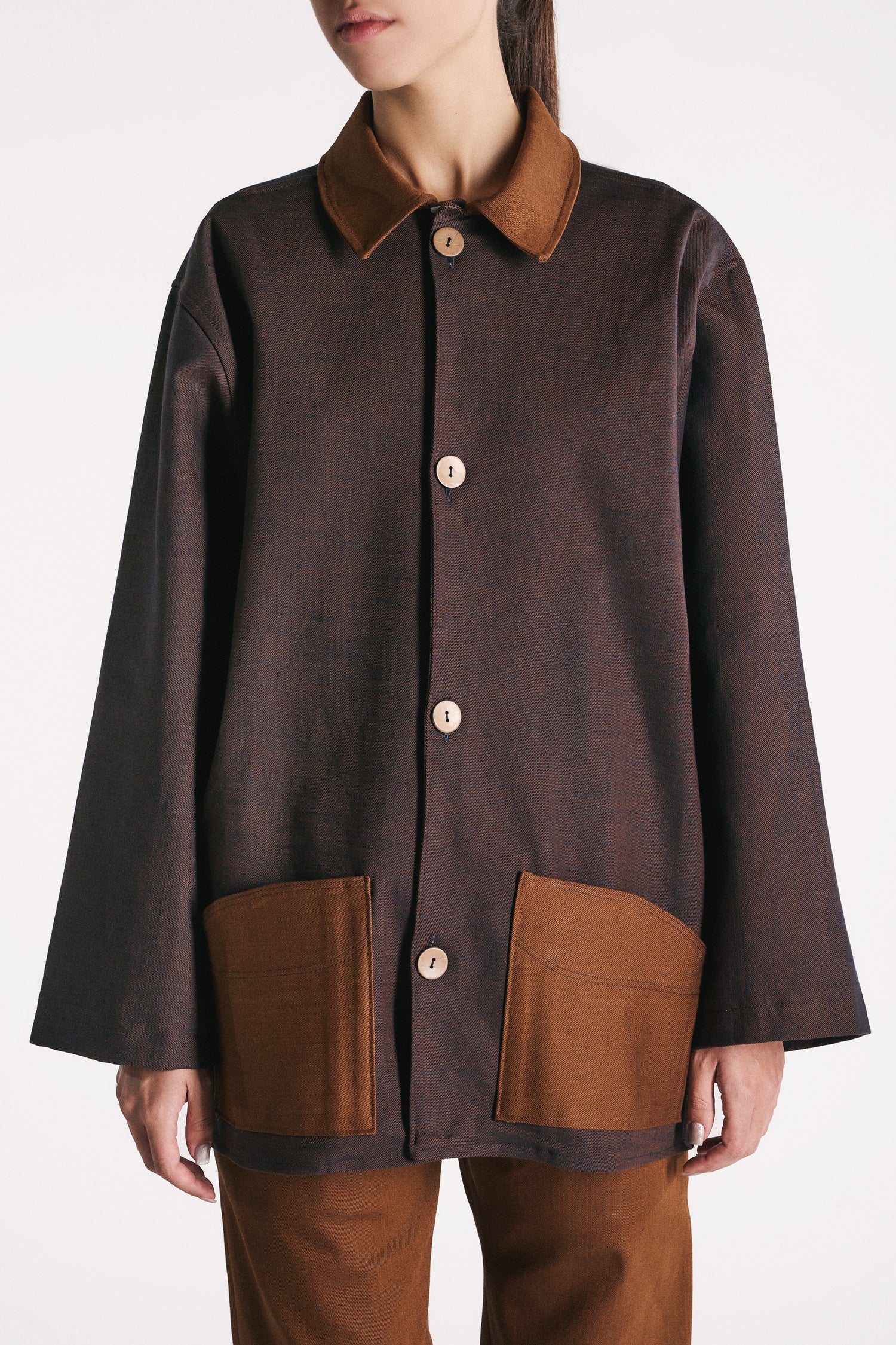 OVERSHIRT IN DENIM RUGGINE