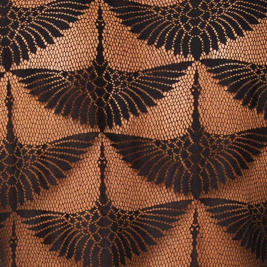 PIZZO NERO DI COTONE CON PATTERN AIRONI
