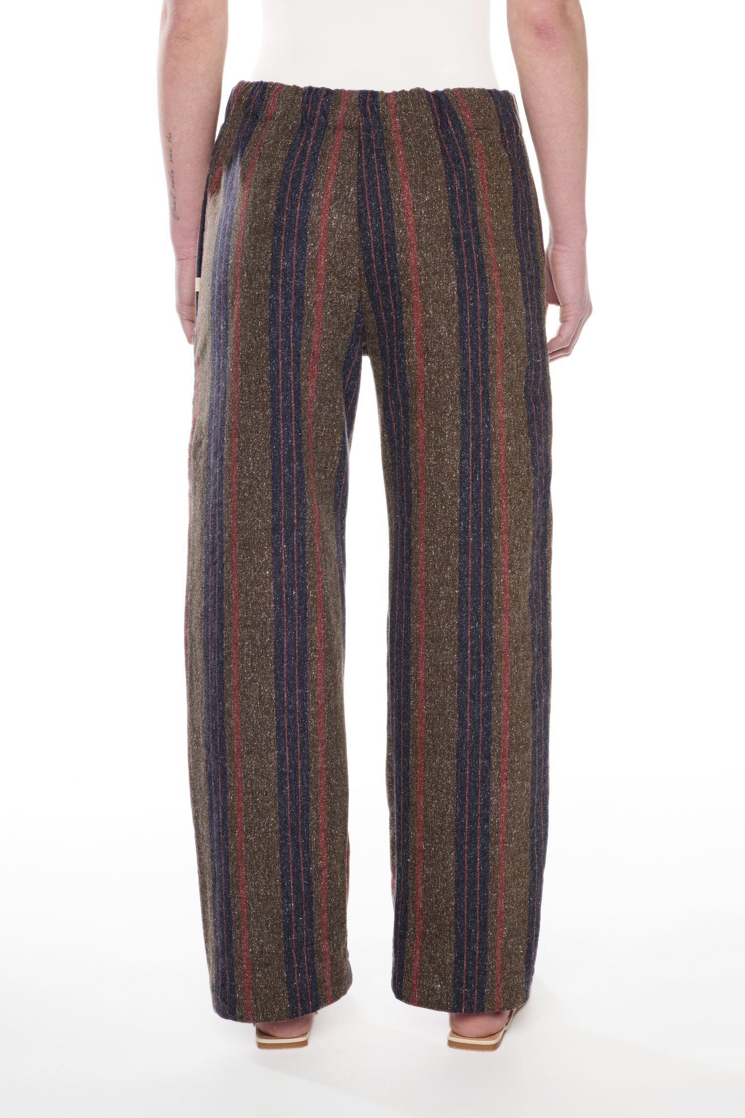 PANTALONE IN DENIM MISTO COTONE LANA RIGATO