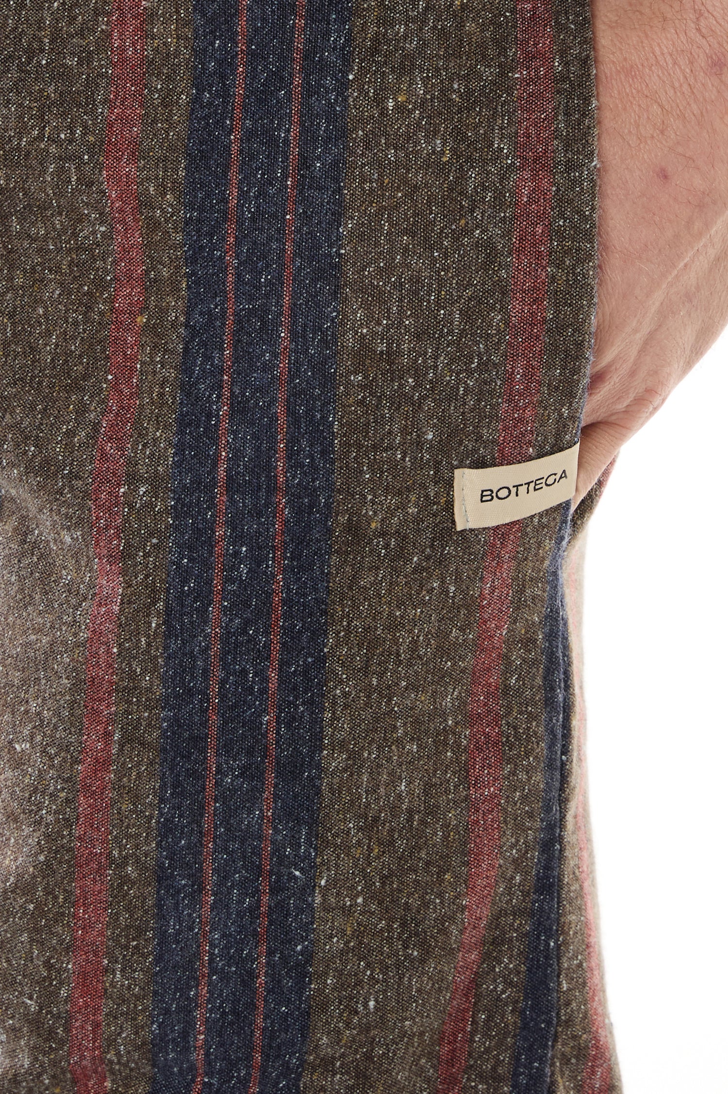 PANTALONE IN DENIM MISTO COTONE LANA RIGATO