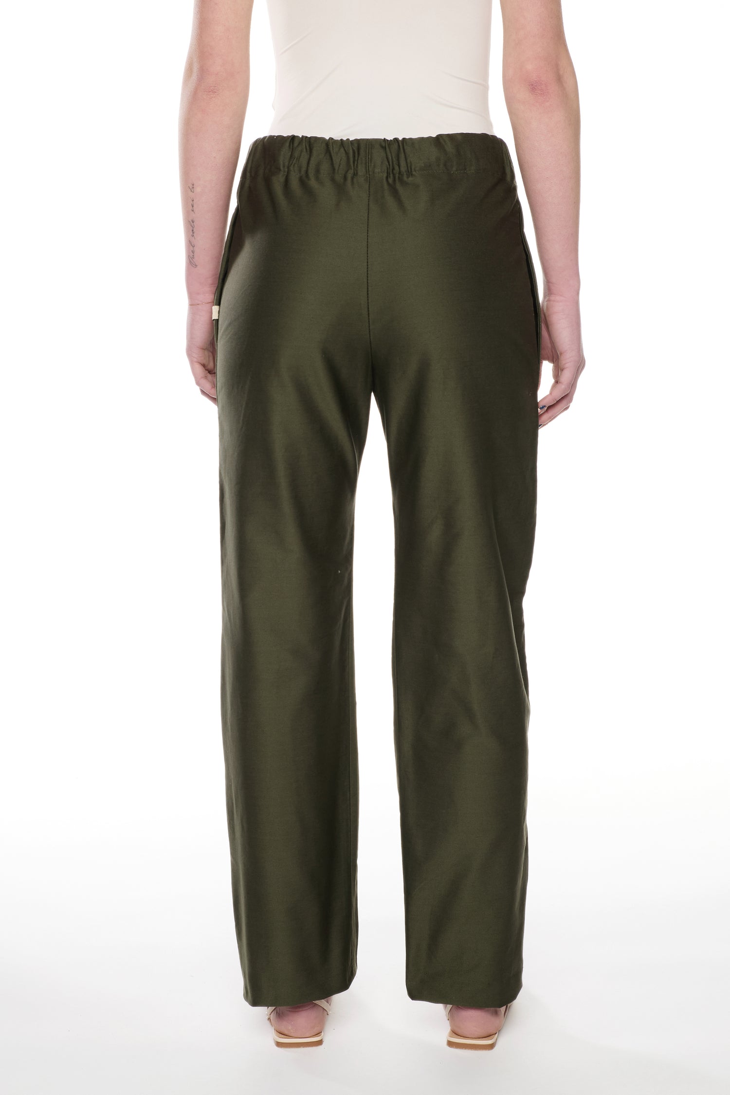 PANTALONE IN TWILL VERDE