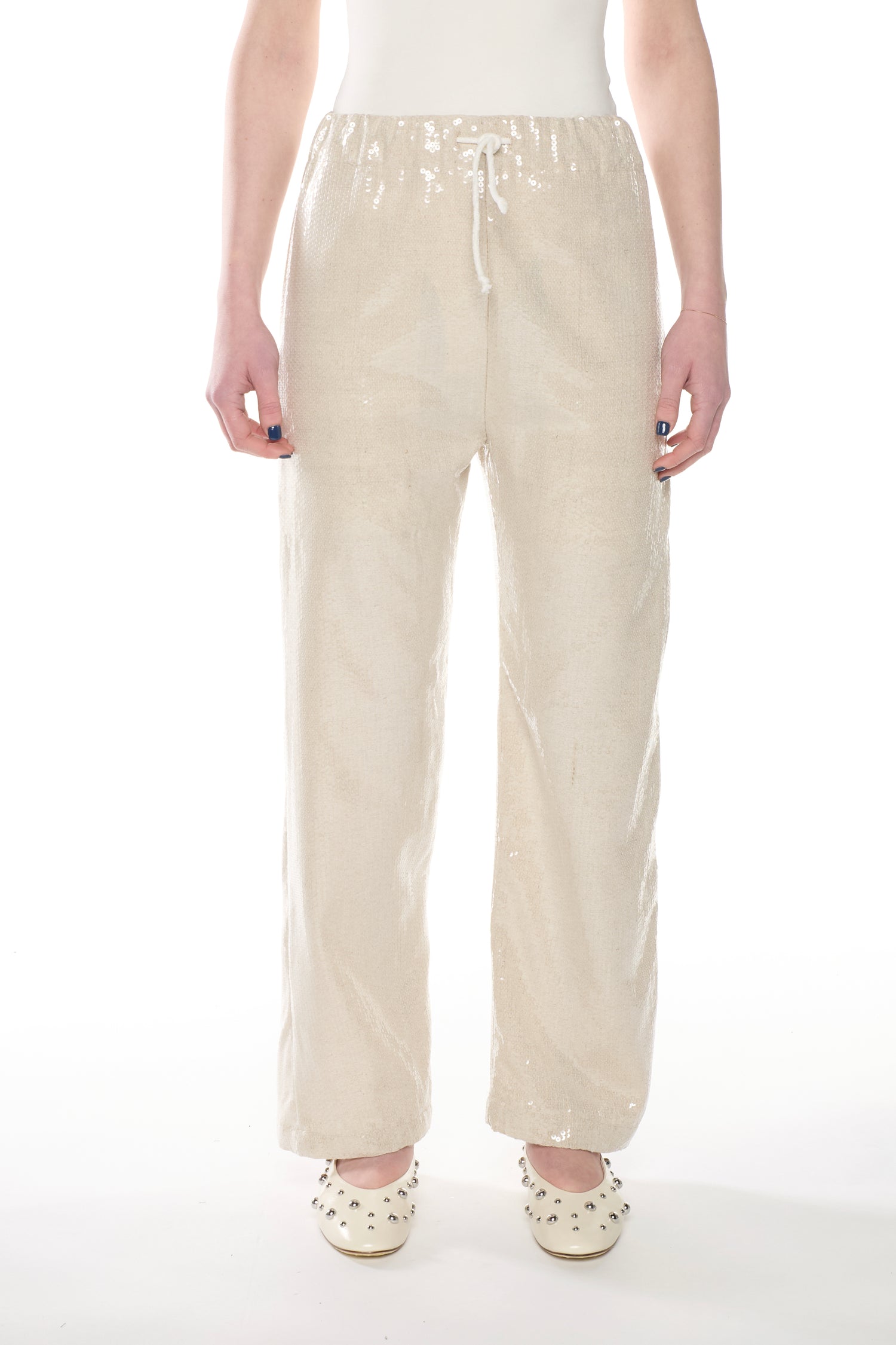 Pantalone in Lino con Paillette