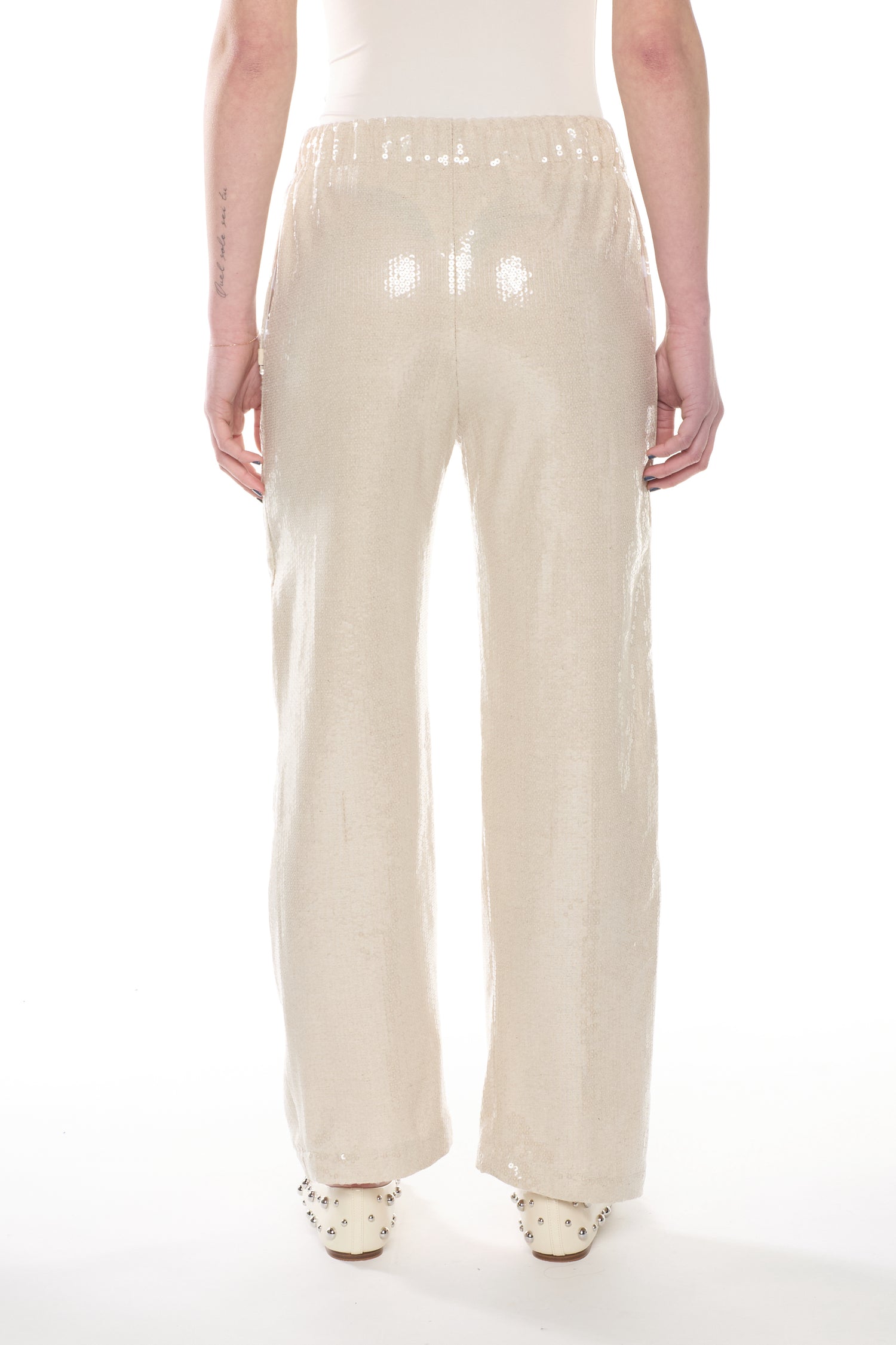 Pantalone in Lino con Paillette