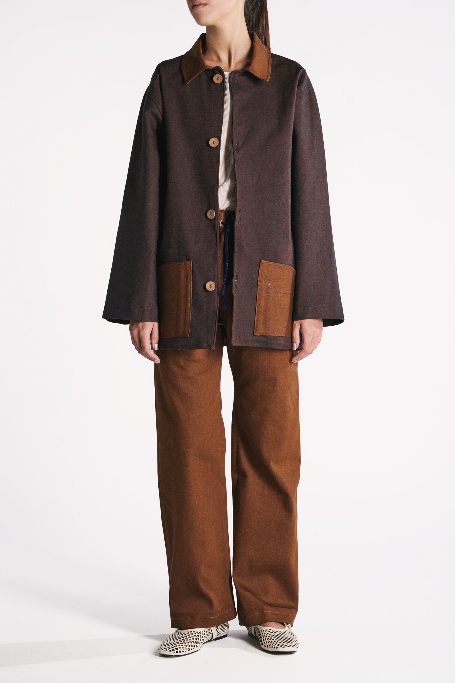 OVERSHIRT IN DENIM RUGGINE
