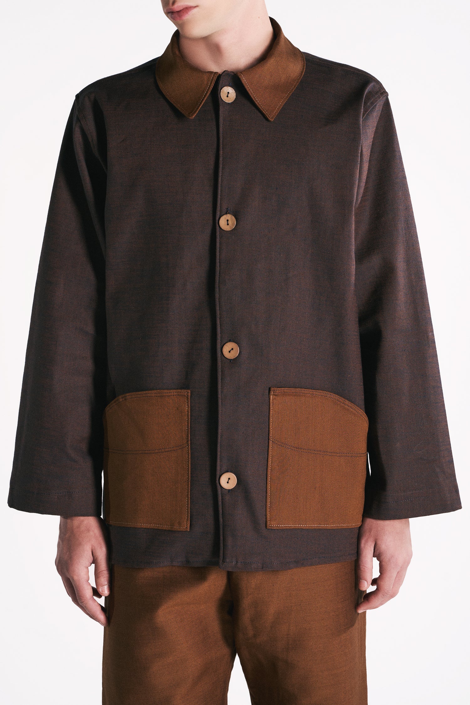 OVERSHIRT IN DENIM RUGGINE
